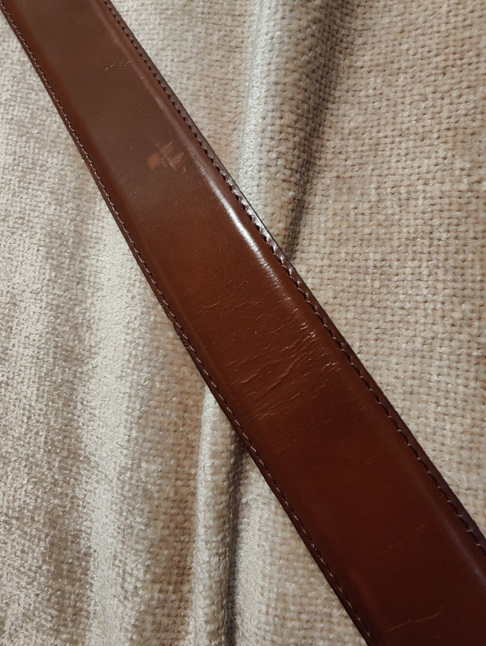 Vintage Avignon Brown Leather Belt with Gold Buckle, Fit 28" - 32" - Picture 8 of 13